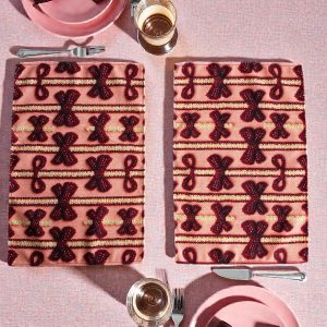 Fiyonk Desen 2 adet Amerikan Servis 30 x 45 cm Supla Kumaş