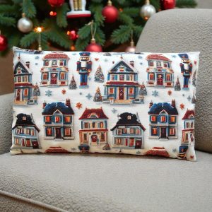 Yılbaşı Temalı Fındıkkıran Dekoratif 30x50 cm Dikdörtgen Kırlent Kılıfı -Christmas Noel